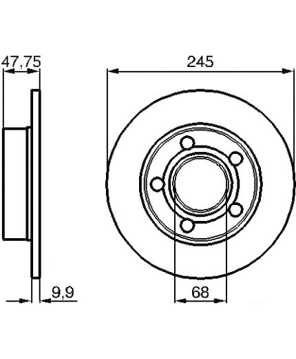 BOSCH Тормозной диск задний