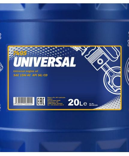 MANNOL Universal 15W-40 SG/CD 20л Фото 2