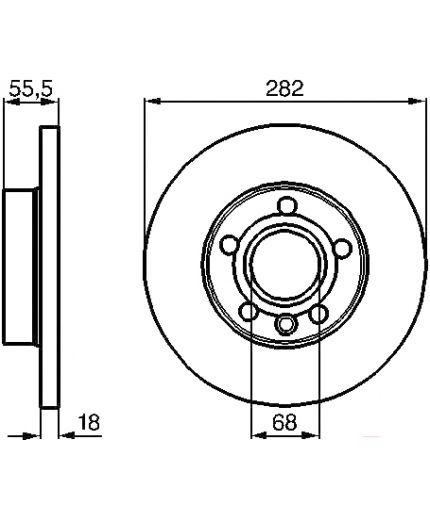 BOSCH Тормозной диск передний
