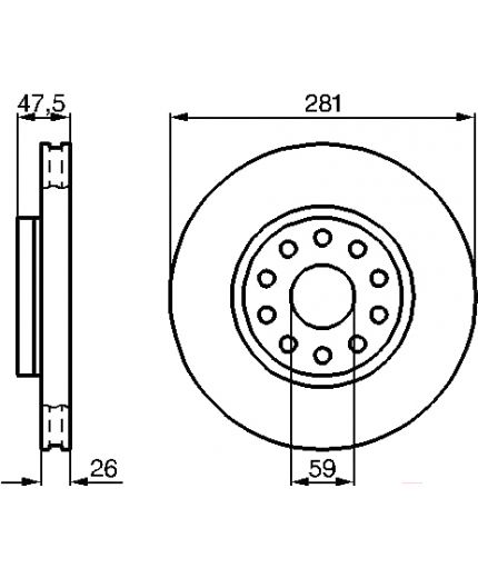 BOSCH Тормозной диск