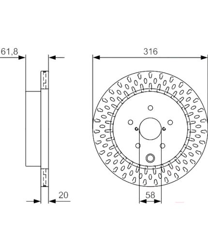BOSCH Тормозной диск задний