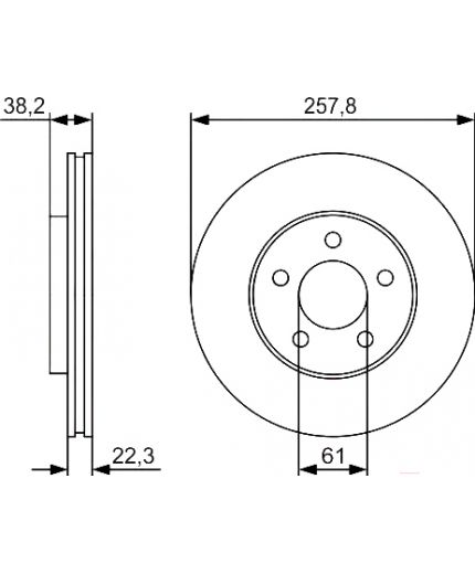 BOSCH Тормозной диск передний