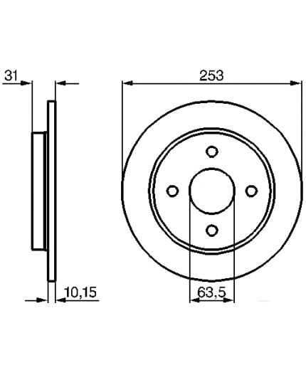 BOSCH Тормозной диск задний