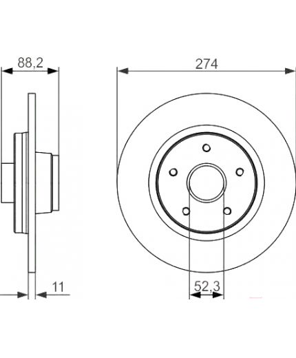 BOSCH Тормозной диск задний