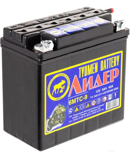 Tyumen Battery Лидер 6МТС-9 (9 А/ч) Фото 2