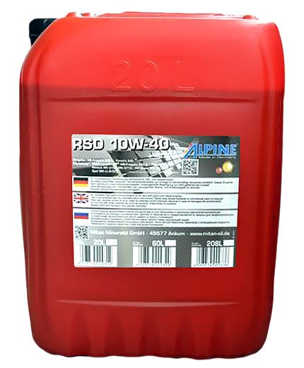 Моторное масло ALPINE RSD 10W-40 20л
