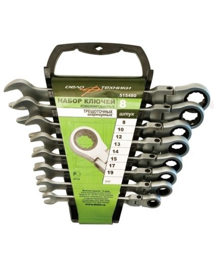 Дело техники Набор ключейкомбинированный трещоточный шарнирных 6 шт. Фото 2