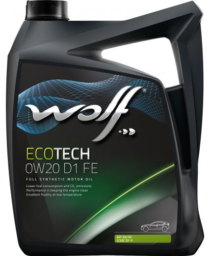 Моторное масло WOLF EcoTech 0W-20 FE D1 5 л