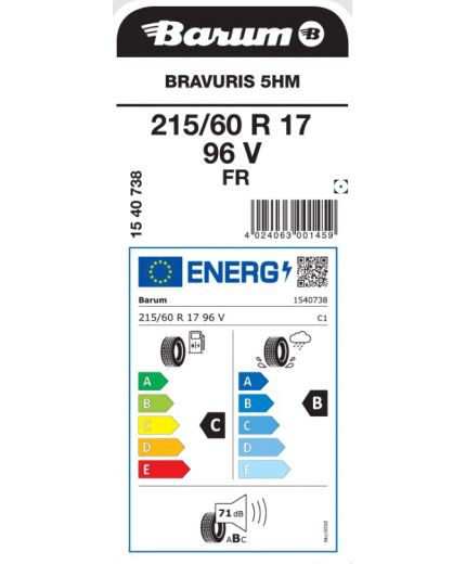 BARUM Bravuris 5HM 215/60R17 96V Фото 5