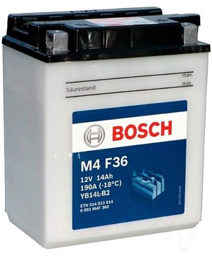 BOSCH MOBA FP M4F 12V (14 А/ч) 190A (YB14L-B2) Фото 5
