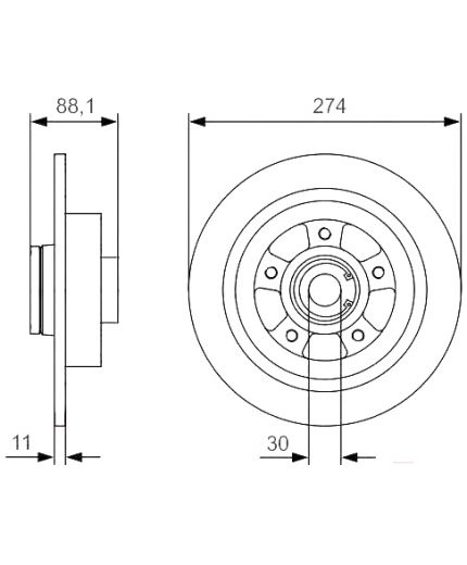 BOSCH Тормозной диск