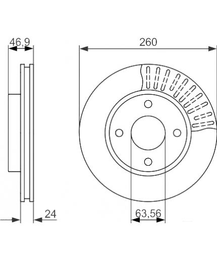 BOSCH Тормозной диск