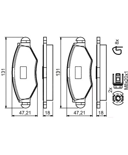 BOSCH Колодки дисковые
