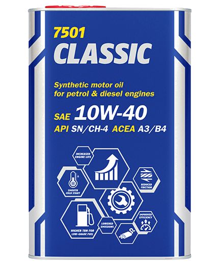 Моторное масло MANNOL Classic SN/CH-4 10W-40 METAL 1л