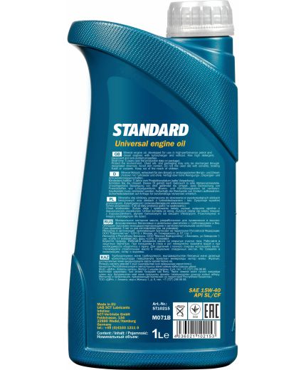 Моторное масло MANNOL Standard 15W-40 SL/CF 1л Фото 2