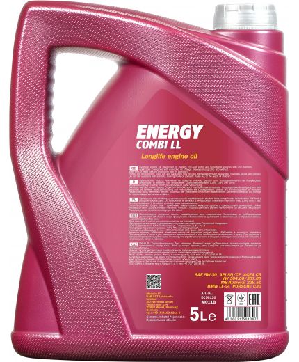 Моторное масло MANNOL Energy Combi LL 5W-30 SN/CF 5л Фото 3