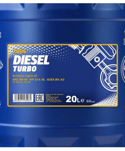 Моторное масло MANNOL Diesel Turbo 5W-40 CI-4/SL 20л Фото 8
