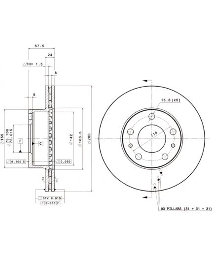 BREMBO Тормозной диск Фото 3