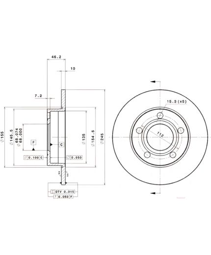 BREMBO Тормозной диск Фото 2