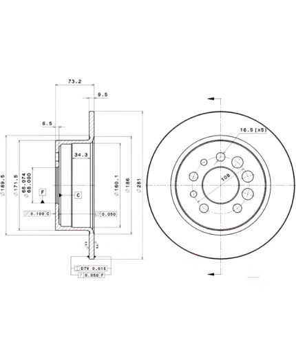 BREMBO Тормозной диск Фото 4