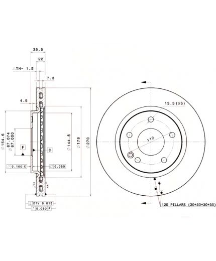 BREMBO Тормозной диск Фото 3