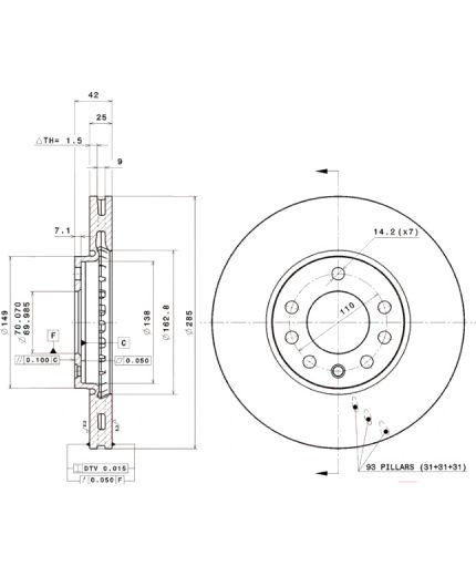 BREMBO Тормозной диск Фото 2