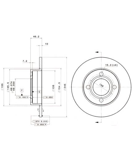 BREMBO Тормозной диск Фото 2