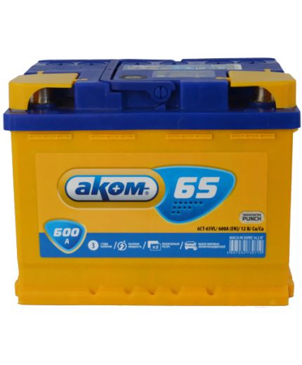 АКОМ Аккумулятор 6СТ-65VL 580А (65 А/ч) Фото 4