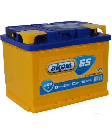 АКОМ Аккумулятор 6СТ-65VL 580А (65 А/ч) Фото 5