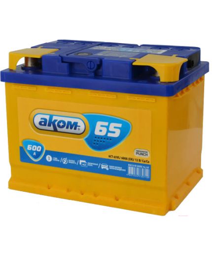 АКОМ Аккумулятор 6СТ-65VL 580А (65 А/ч) Фото 6
