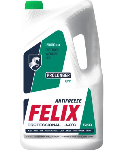 Антифриз FELIX Antifreeze PROLONGER зеленый G11 -40 5кг Фото 2