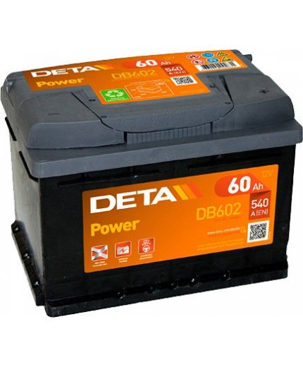 DETA Аккумулятор Power DB602 540А (60 А/ч)