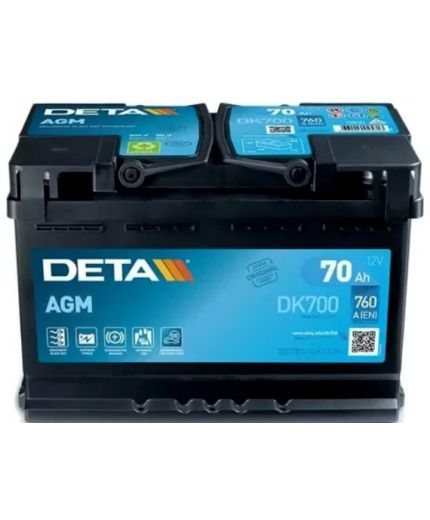 DETA Аккумулятор Micro-Hybrid AGM DK700 760А (70 А/ч) Фото 3