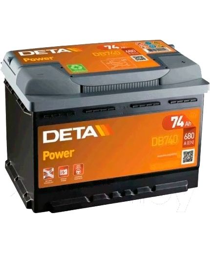 DETA Аккумулятор Power DB740 680А (74 А/ч) Фото 2