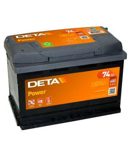 DETA Аккумулятор Power DB741 680А (74 А/ч)