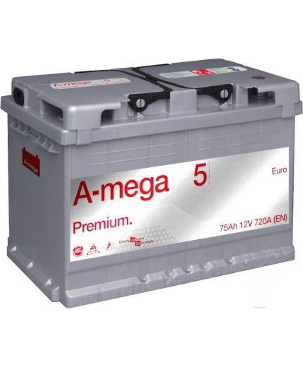 A-mega Аккумулятор Premium 6СТ-75-А3 R low 720А (75 А/ч) Фото 4