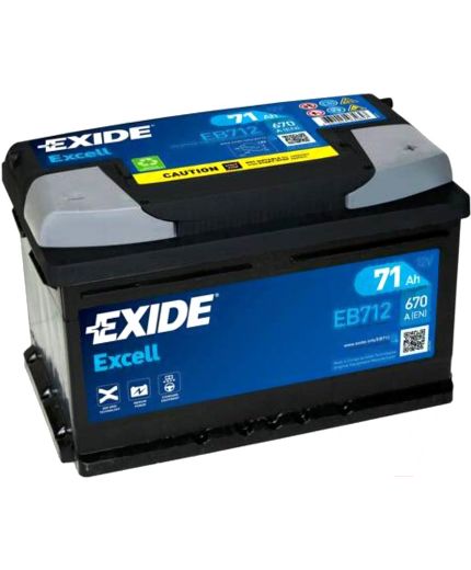 EXIDE Аккумулятор Excell EB712 670А (71 А/ч) Фото 2
