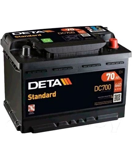 DETA Аккумулятор Standard DC700 640А (70 А/ч) Фото 3