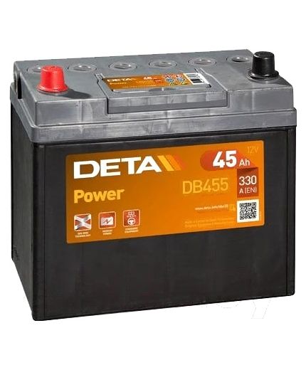DETA Аккумулятор Power DB455 330А (45 А/ч) Фото 3