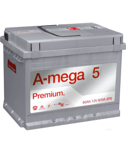 A-mega Аккумулятор Premium 6СТ-60-А3 R 600А (60 А/ч) Фото 2