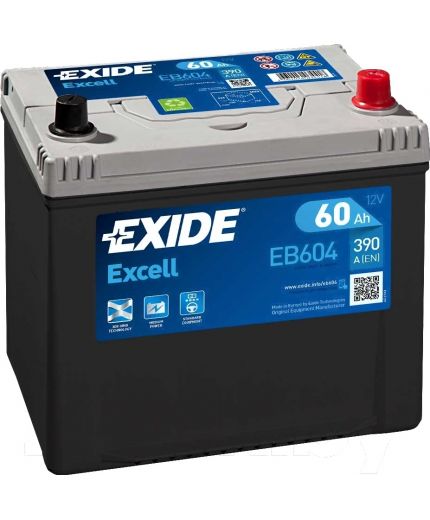 EXIDE Аккумулятор Excell EB604 480А (60 А/ч) Фото 2