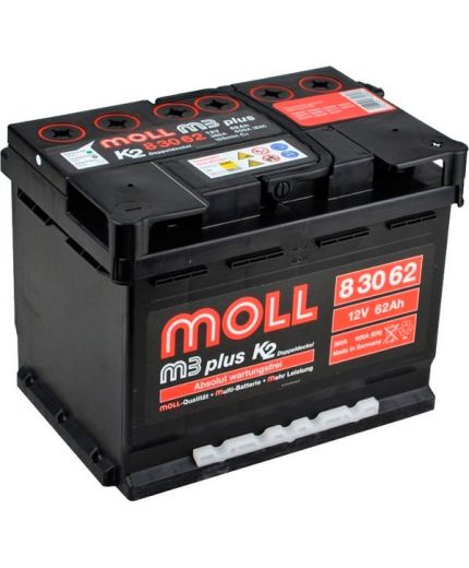 MOLL Аккумулятор M3 plus K2 83062 600А (62 А/ч) Фото 3
