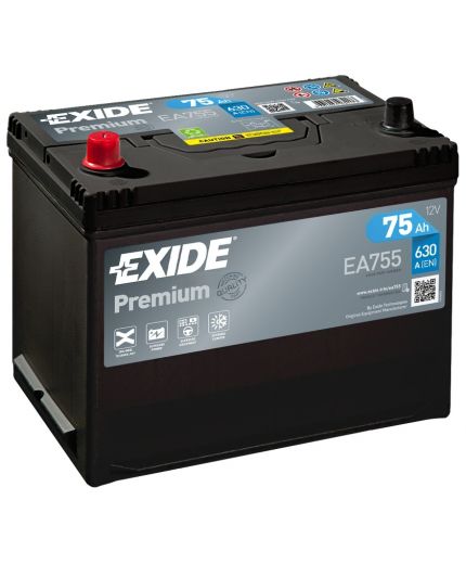 EXIDE Аккумулятор Premium EA755 630А (75 А/ч) Фото 4