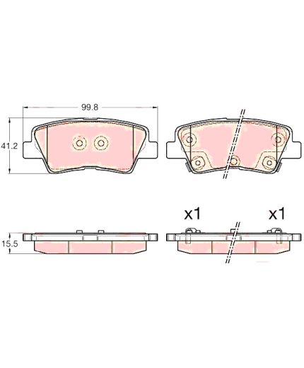 TRW Колодки дисковые задние Фото 3
