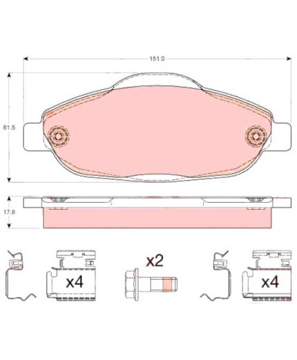 TRW Колодки дисковые передние Фото 2