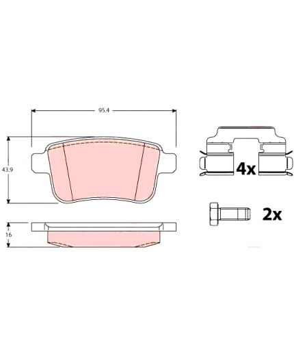 TRW Колодки дисковые задние Фото 4