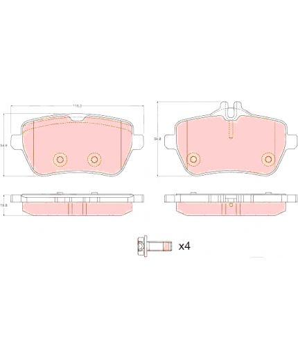 TRW Колодки дисковые задние Фото 2
