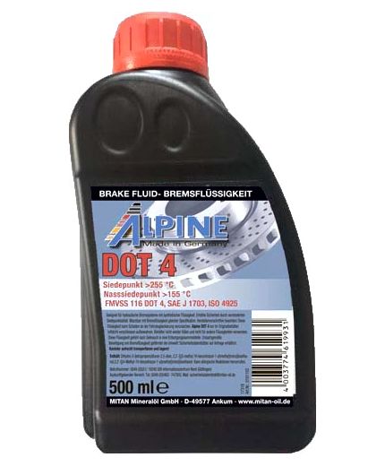 ALPINE Тормозная жидкость Brake Fluid DOT 4 0.5л