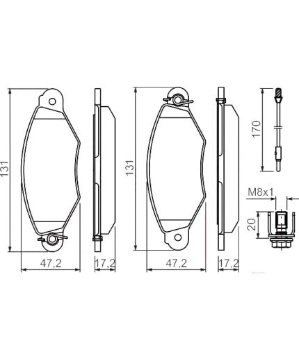 BOSCH Колодки дисковые передние