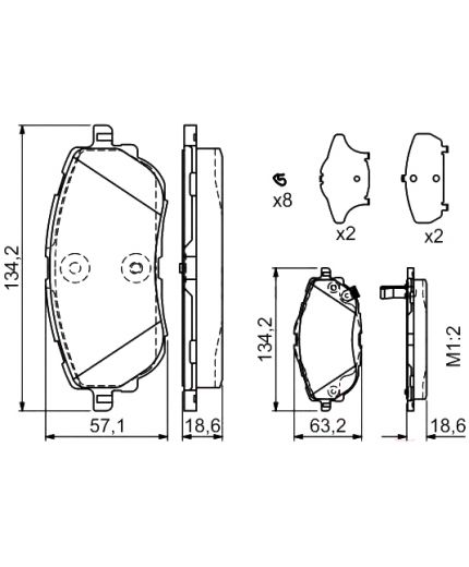 BOSCH Колодки дисковые задние